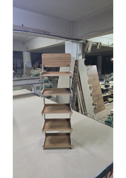 5 Gözlü Mdf Lam Raf Standı, 35X110X28 Cm, Demonte, Kolay Kurulum, Ev ve Ofis fiyatları