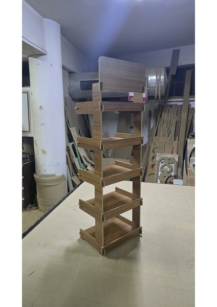 5 Gözlü Mdf Lam Raf Standı, 35X110X28 Cm, Demonte, Kolay Kurulum, Ev ve Ofis modelleri