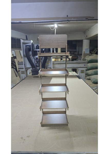 5 Gözlü Mdf Lam Raf Standı, 35X110X28 Cm, Demonte, Kolay Kurulum, Ev ve Ofis fırsatları
