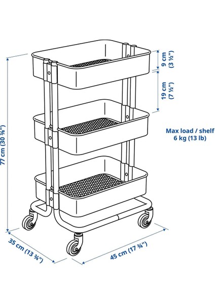 Gri-Mavi Kapaklı Servis Arabası, 35X45X77 Cm, Şık ve Kullanışlı Tasarım indirimleri