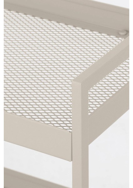 Bej Çelik 3 Katlı Tekerlekli Servis Arabası, Raflı, Hafif ve Dayanıklı fırsatları