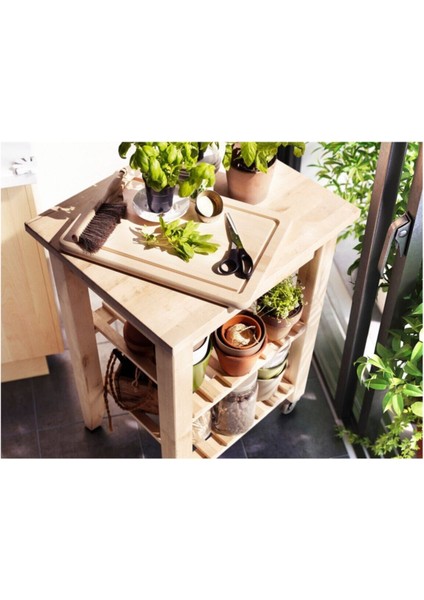 Huş Ahşap Servis Arabası, 58X50X85 Cm, Şık ve Fonksiyonel Tasarım modelleri