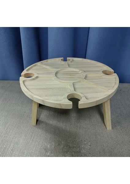 Şık Ahşap Plaj ve Şarap Masası, Doğal Tasarım, Hafif ve Dayanıklı Ürün