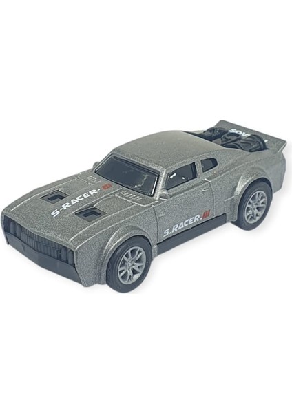 Çek Bırak Metal Küçük Arabalar 8 cm - SH40031 - Gri (Lisinya)