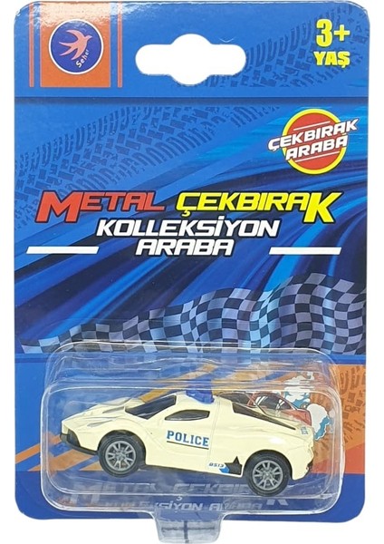 Çek Bırak Metal Küçük Arabalar 8 cm - SH40031 - Spor Polis Arabası (Lisinya) indirimleri