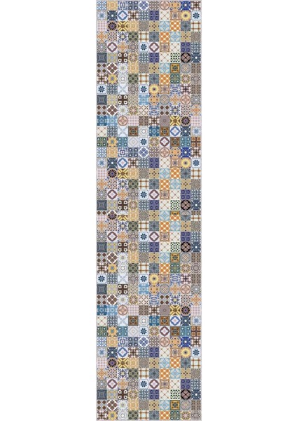 Mavi Çini Desenli Kaymaz Tabanlı Rulo Yolluk, Şık ve Dayanıklı Ev Dekorasyonu fiyatları