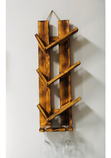 Ahşap Dekoratif Şarap ve Içecek Standı 70X27CM, Şık ve Kullanışlı Tasarım