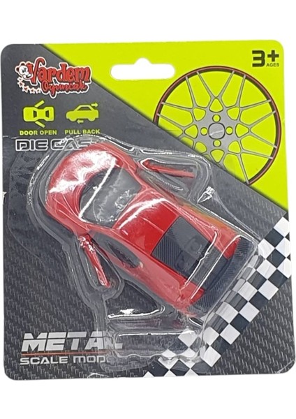 Çek Bırak Metal Küçük Arabalar 8 cm - 6411A - Kırmızı indirimleri