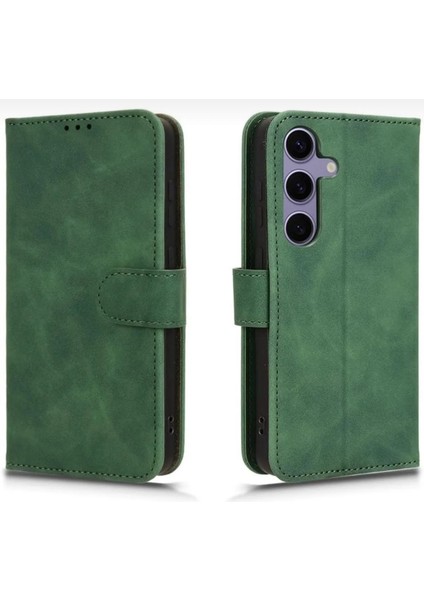 Samsung Galaxy S25 Fe Kılıf 360 Tam Kaplar Deri Dokulu Kapaklı Cüzdan Standlı Kartvizitli Kopçalı Kapak