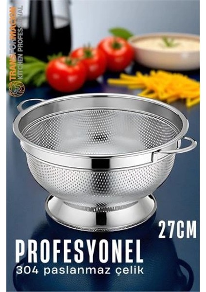 Modacar Ayaklı Kevgir - 304 Paslanmaz Çelik Profesyonel Ayaklı Süzgeç 27 cm fiyatları