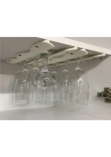 Beyaz Iskandinav Tarzı Modern Şarap Bardağı Raf Askısı