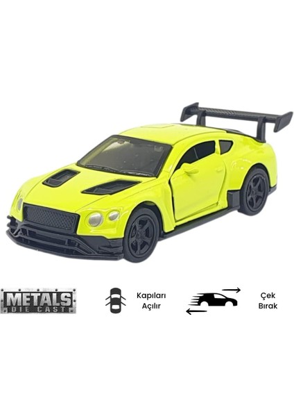 Çek Bırak Metal Küçük Arabalar 8 cm - 6411A - Açık Yeşil