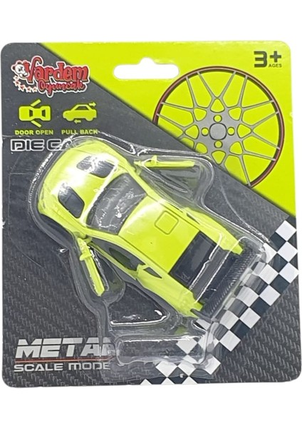 Çek Bırak Metal Küçük Arabalar 8 cm - 6411A - Açık Yeşil indirimleri