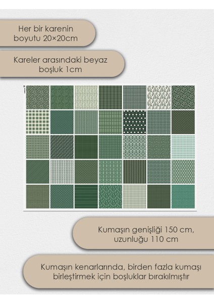 Patchwork Kumaş Seti – 35 Desen 20X20 cm | %100 Pamuk Saten | Tek Parça Kumaş | Dikiş, El Işi ve Quilting Için Özel Tasarım fırsatları