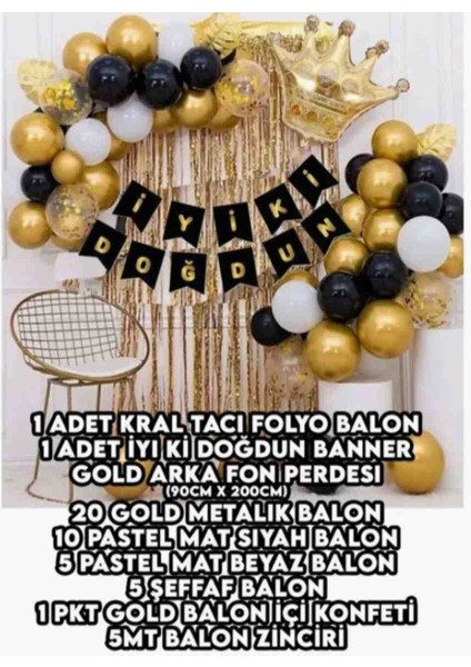 Kral Taçlı Balon Zinciri Doğum Günü Seti Iyi Ki Doğdun Doğum Günü fiyatları