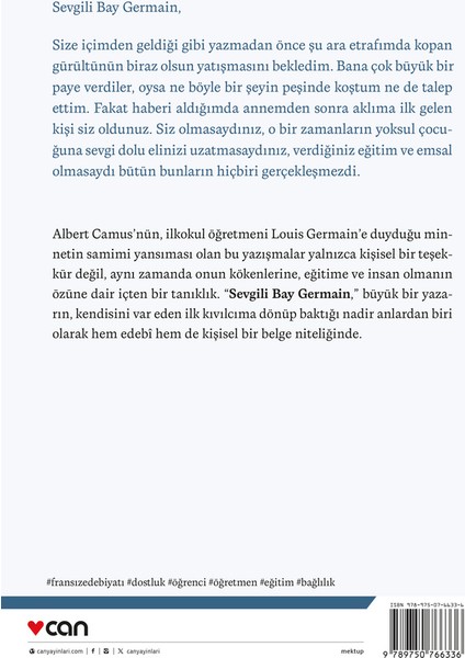 “Sevgili Bay Germain,” - Albert Camus modelleri