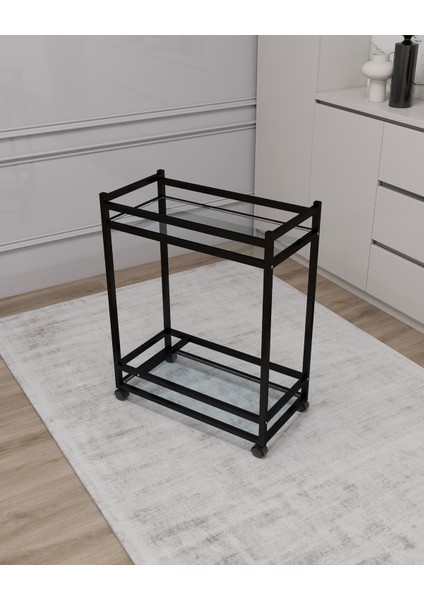 Çok Amaçlı Tekerlekli Sunum ve Yan Sehpa, Cam Raflı Tekerlekli Sehpa fırsatları