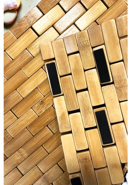 Kahverengi Bambu Banyo Matı 40X60CM, Şık ve Doğal Tasarım. fiyatları