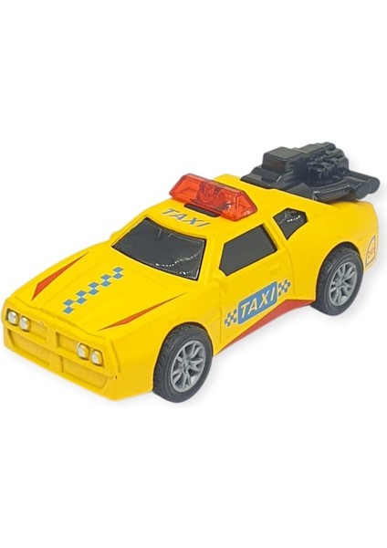 Çek Bırak Metal Küçük Arabalar 8 cm - SH40031 - Sarı Taxi (Lisinya)