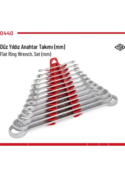Düz Yıldız Anahtar Takımı 12 Li