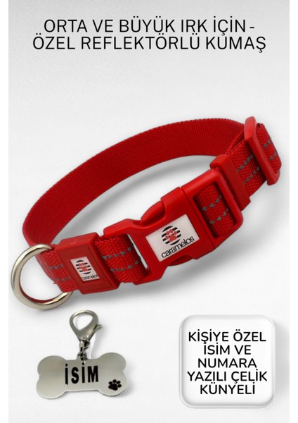 Reflektörlü Köpek Tasması, Kişiye Özel Köpek Tasması. Büyük Ive Orta Irk Köpek Tasması fiyatları