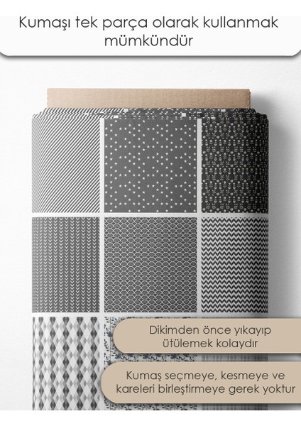 Patchwork Kumaş Seti – 35 Desen 20X20 cm | %100 Pamuk Saten | Tek Parça Kumaş | Dikiş, El Işi ve Quilting Için Özel Tasarım modelleri