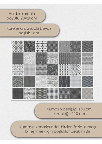 Patchwork Kumaş Seti – 35 Desen 20X20 cm | %100 Pamuk Saten | Tek Parça Kumaş | Dikiş, El Işi ve Quilting Için Özel Tasarım fırsatları