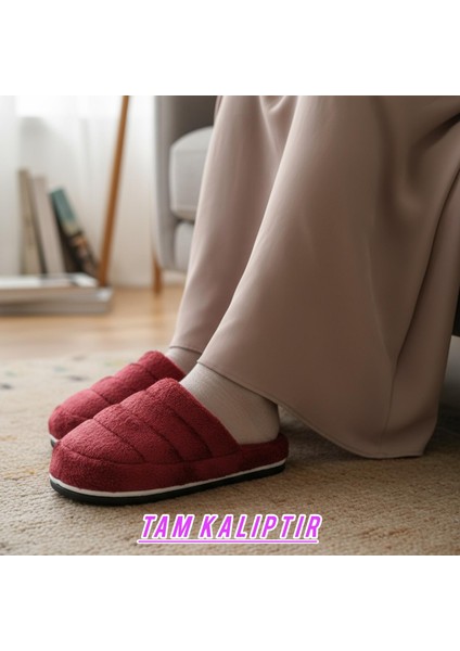 🩰 Çakır Kadın Kışlık Ev Terliği Kapalı Ön Yumuşak Peluş Kaymaz Taban Bordo Rahat Ev Ayakkabısı fiyatları