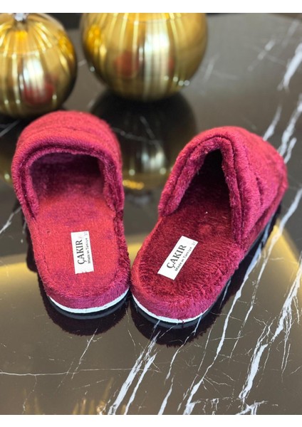 🩰 Çakır Kadın Kışlık Ev Terliği Kapalı Ön Yumuşak Peluş Kaymaz Taban Bordo Rahat Ev Ayakkabısı modelleri