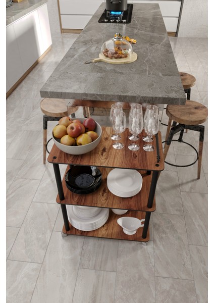 Renkli Ceviz Servis Arabası, Pratik ve Şık Meyve Dağıtım Aracı fiyatları