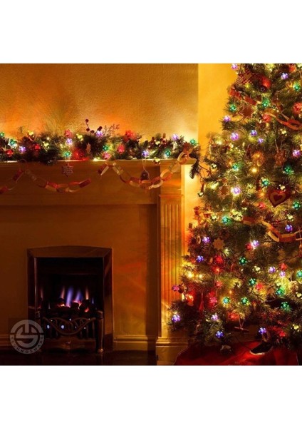 Güneş Enerjili 30 LED Çiçekli Renkli Şerit Işık, Bahçe ve Dekorasyon Için Renkli Aydınlatma