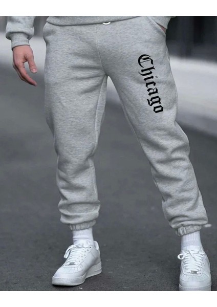 Punıx Büyük Beden Yüksek Kalite Chicago Dijital Baskılı Tam Kışlık Erkek Tarz Eşofman Altı