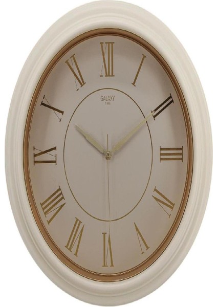 Şık Altın Kasa Krem Çerçeveli Çok Renkli Duvar Saati D-515