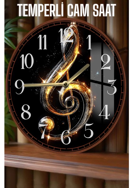 Çok Renkli 3D Görünümlü Temperli Cam Anahtarlık Saat, 33 cm