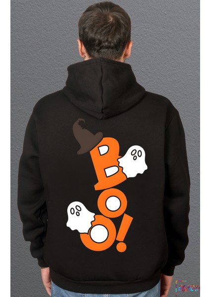 Cadılar Bayramına Özel Boo Halloween Sweetshirt Unisex Kapüşonlu Hoodie
