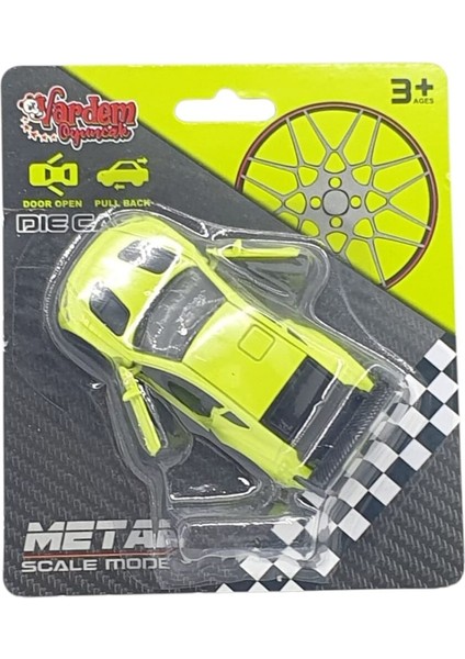 Çek Bırak Metal Küçük Arabalar 8 cm - 6411A - Açık Yeşil fırsatları