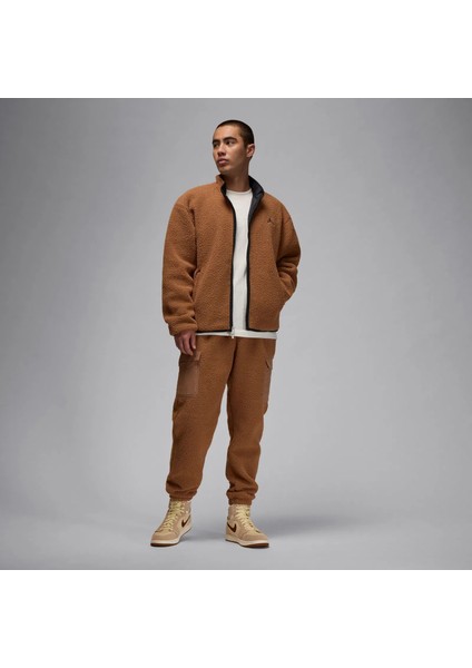 Jordan Flight Erkek Kahverengi Polar Ceket - Bol Kesim Rahat Tasarım - FV7448-223