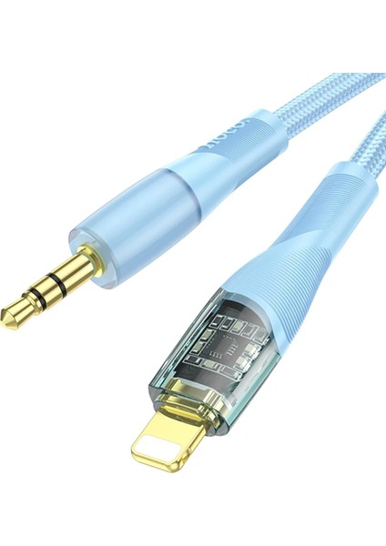 Hoco. UPA25 1m Tak Çalıştır Lightning To Aux Kablo - Mavi indirimleri