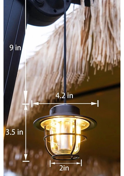 Taşınabilir Retro Fener Su Geçirmez Dış Mekan Güçlü LED Kamp Bahçe Feneri Dekor ( Lisinya ) fiyatları