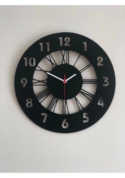 40CM Siyah Ahşap Dekoratif Duvar Saati, Şık ve Doğal Tasarım fiyatları