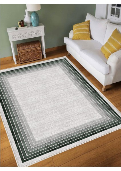 Yeşil Gri Dijital Baskı Salon Halısı Kaymaz Tabanlı Yıkanabilir Halı Yolluk