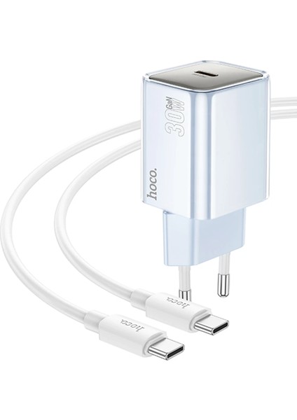 Hoco. N47 Glorious Type-C Çıkışlı Ekstra Type-C To Type-C Kablolu 30W Pd Hızlı Şarj Aleti - Mavi fiyatları