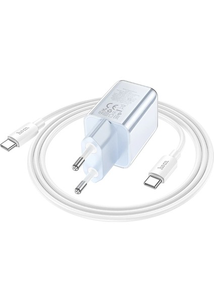 Hoco. N47 Glorious Type-C Çıkışlı Ekstra Type-C To Type-C Kablolu 30W Pd Hızlı Şarj Aleti - Mavi fırsatları