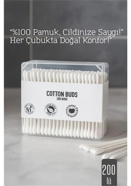 Modacar %100 Pamuk Kulak Çubuğu – 200’LÜ Paket fiyatları