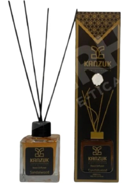 Kanzuk Siyah Bambu Çubuklu Oda Kokusu Sandal Ağacı 100 ml