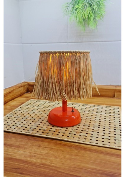 Turuncu Hasır Kablosuz Masa Lambası, Otel ve Cafe Şıklığı Için Ideal fiyatları