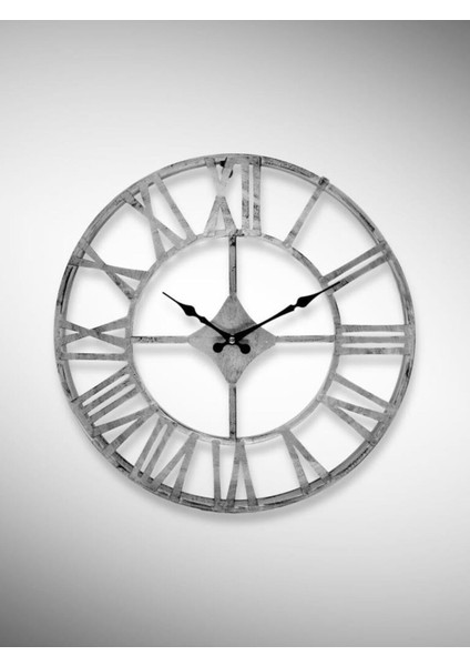 Şık Roma Rakamlı Metal Duvar Saati, Siyah, 30 Cm, Trend Tasarım