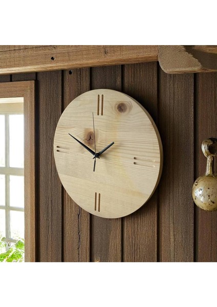 Doğal Masif Ağaç Saat, Minimalist Tasarım, Baklava Desenli, Krem Renk modelleri