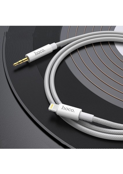 Hoco. UPA19 1m Hasırlı Lightning To Aux Kablo - Siyah fırsatları