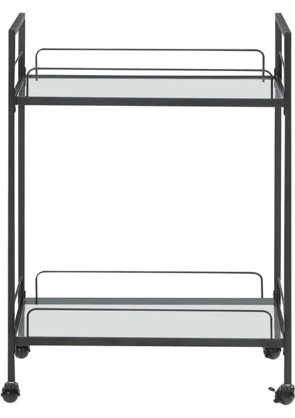 Şık Siyah Metal Servis Arabası, Sunum ve Hizmet Için Ideal